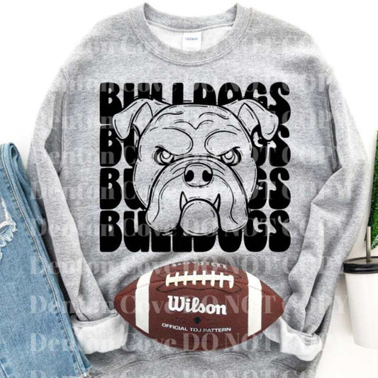 Bulldogs Stacked Mascot Short Sleeve DTF Graphic Tee