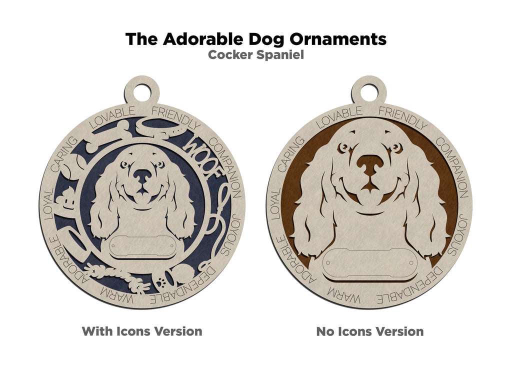 Personalized Adorable Dog Wood Ornament - Volume 1