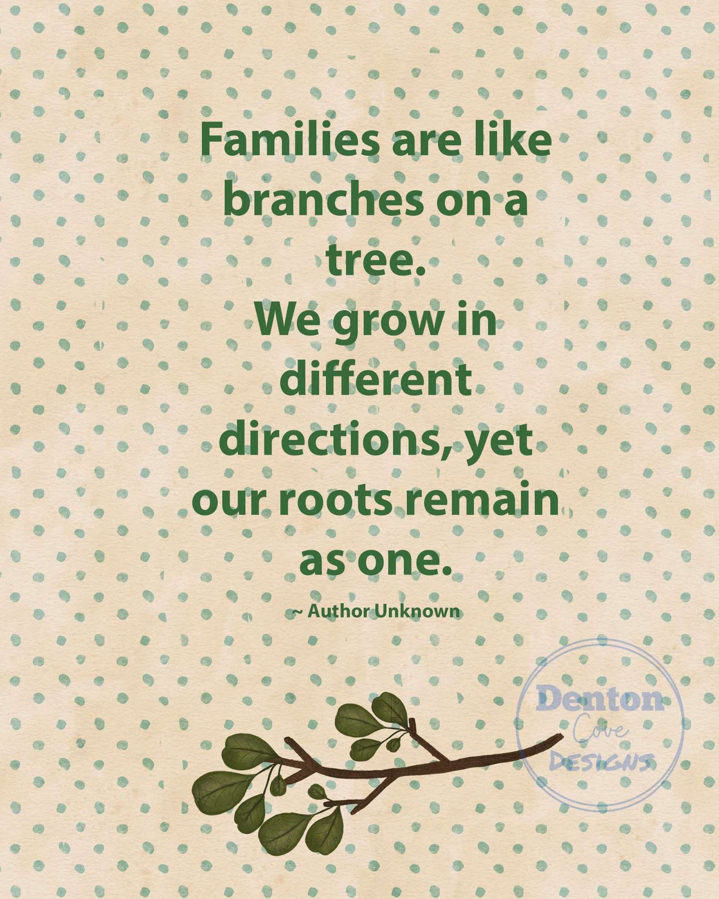 Families Are Like Branches Printable Wall Art Image - Instant Digital Download