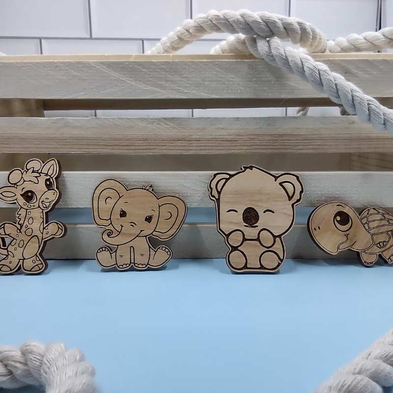 Baby Animal Handcrafted Wood Pocket Hug