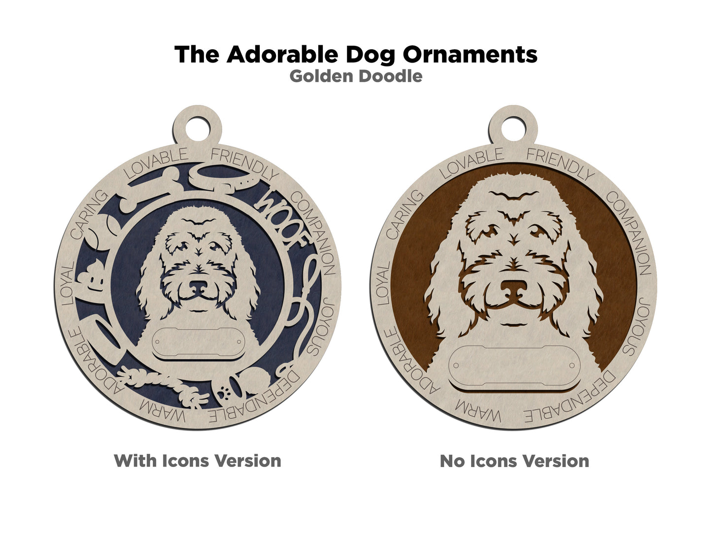 Personalized Adorable Dog Wood Ornament - Volume 1