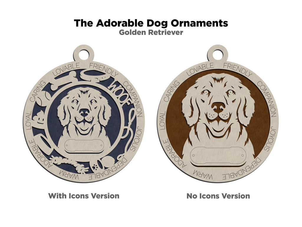 Personalized Adorable Dog Wood Ornament - Volume 1