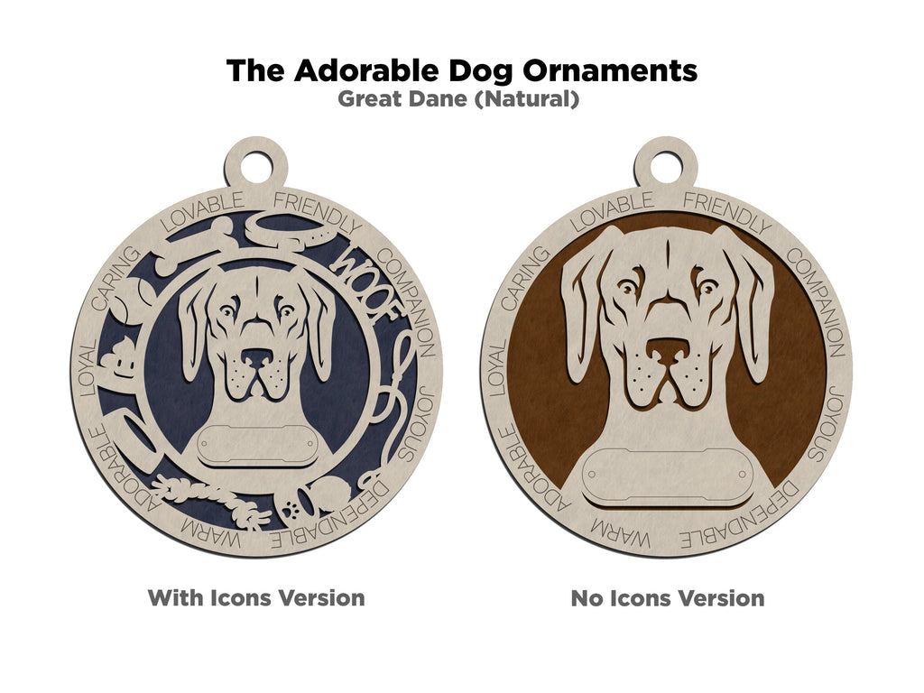 Personalized Adorable Dog Wood Ornament - Volume 1