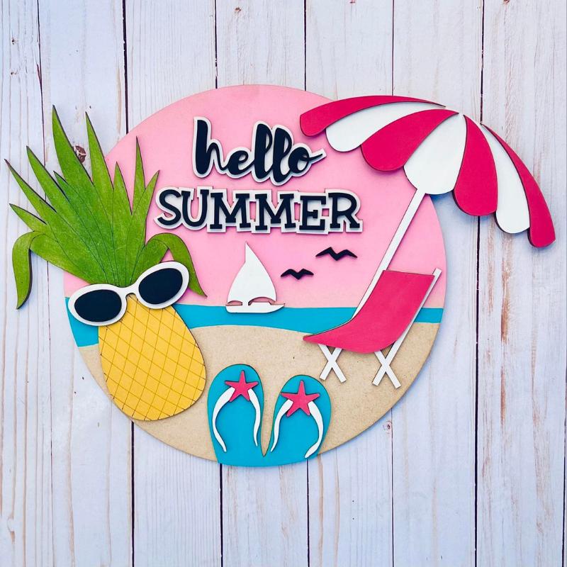 Hello Summer Beach Laser-Cut DIY 3D Craft Kit