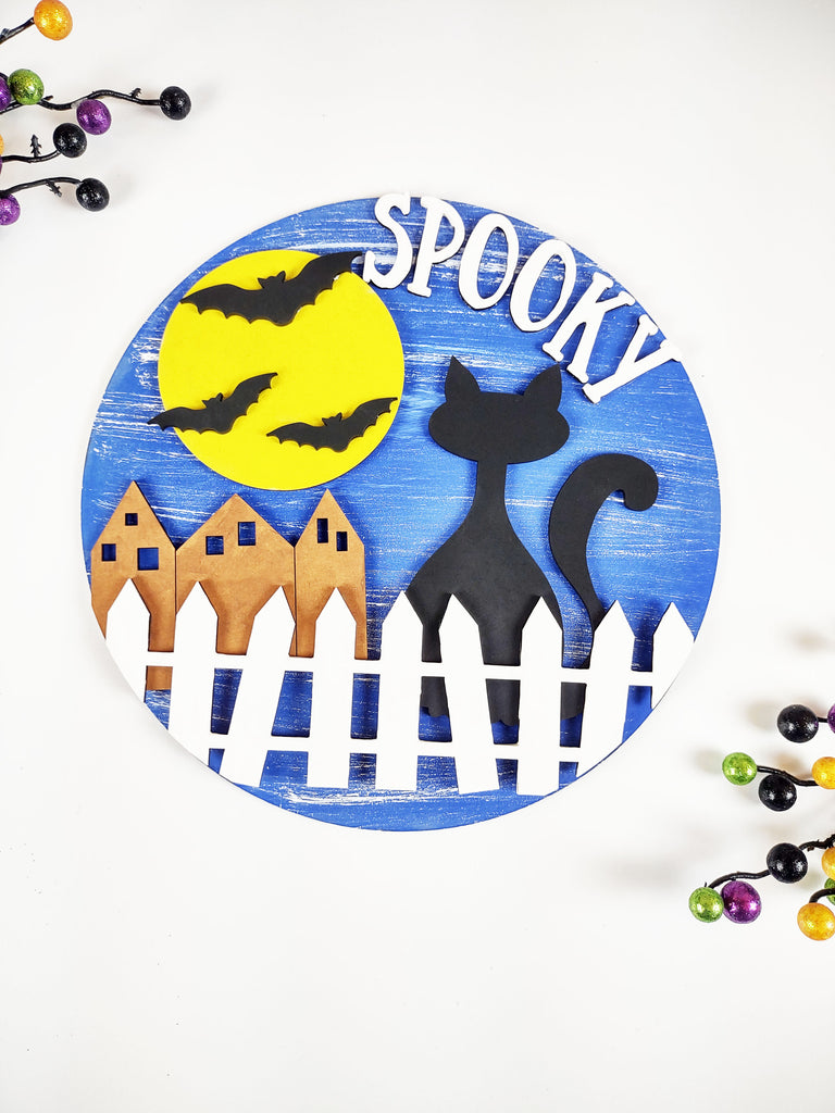 Spooky Cat Laser-Cut DIY 3D Craft Kit