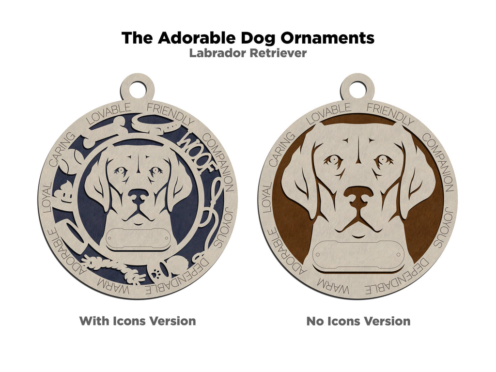 Personalized Adorable Dog Wood Ornament - Volume 1