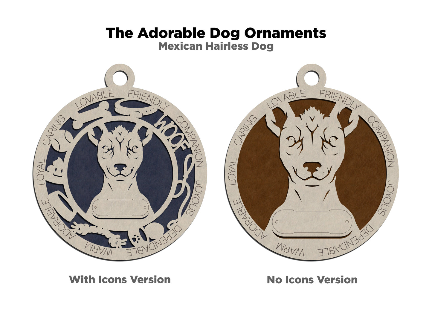 Personalized Adorable Dog Wood Ornament - Volume 2