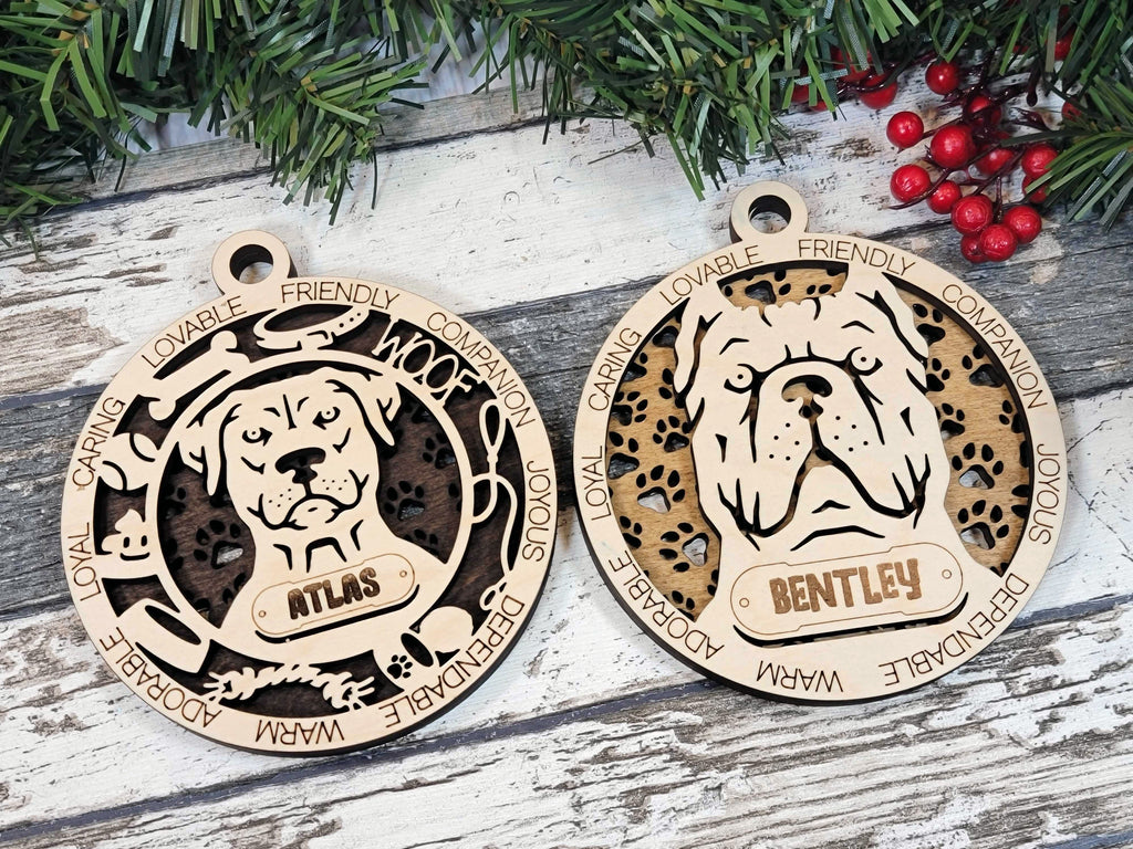 Personalized Adorable Dog Wood Ornament - Volume 2