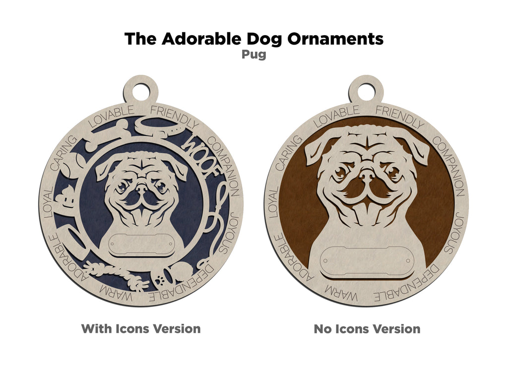 Personalized Adorable Dog Wood Ornament - Volume 1