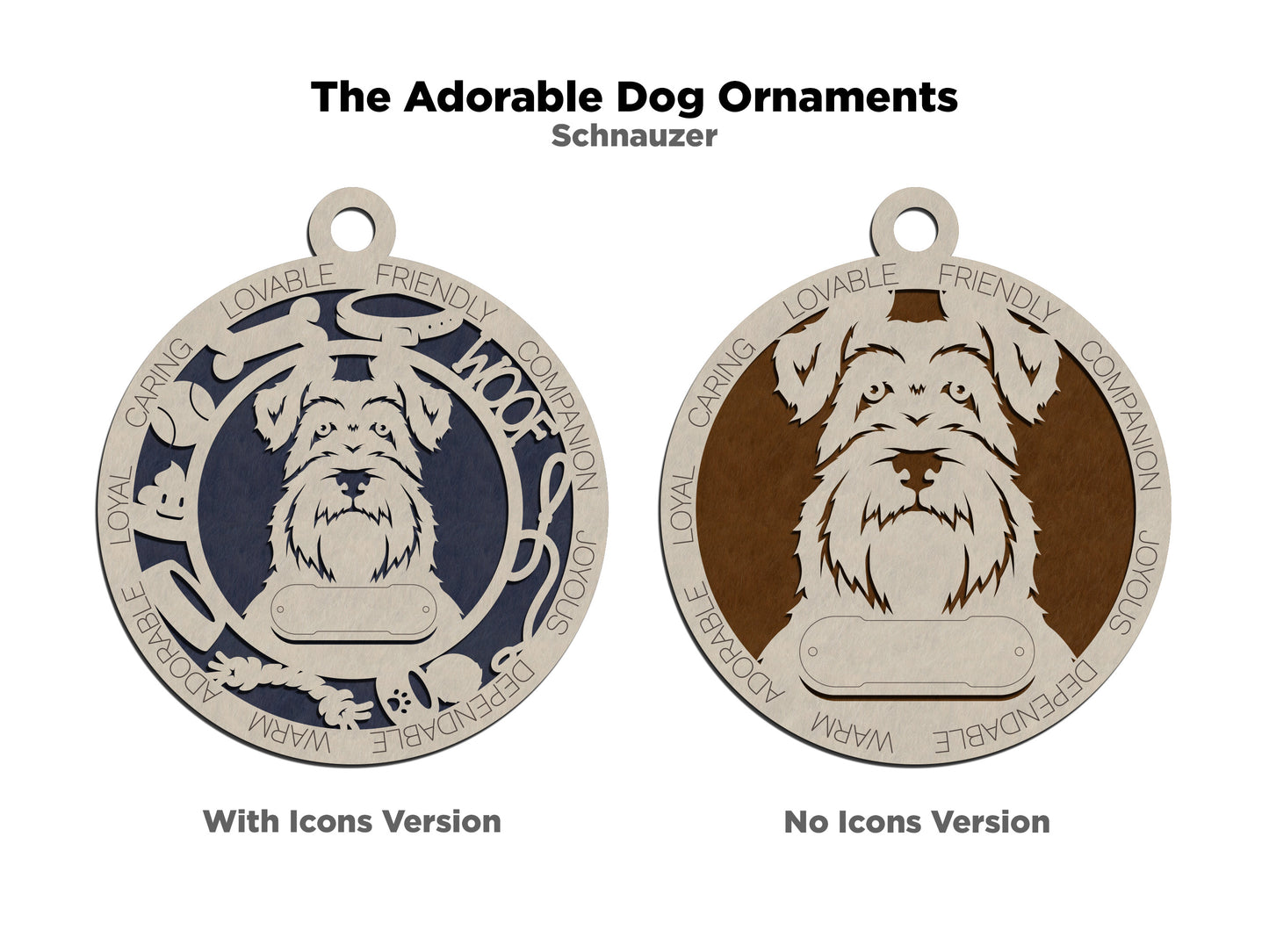 Personalized Adorable Dog Wood Ornament - Volume 1