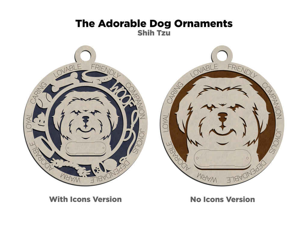 Personalized Adorable Dog Wood Ornament - Volume 1