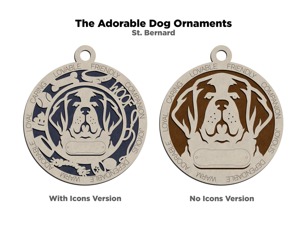 Personalized Adorable Dog Wood Ornament - Volume 2