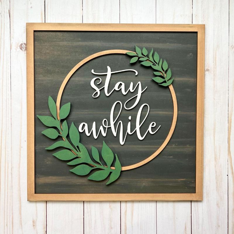 Stay Awhile Laser-Cut Laser-Cut DIY 3D Craft Kit