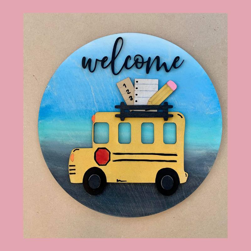 Welcome Bus Sign Laser-Cut DIY 3D Craft Kit