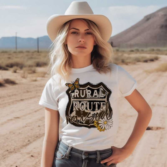 Rural Route Raised Short Sleeve DTF Graphic Tee