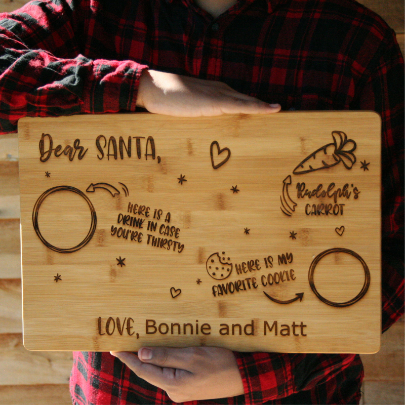 Personalized Dear Santa Cookies and Milk Board