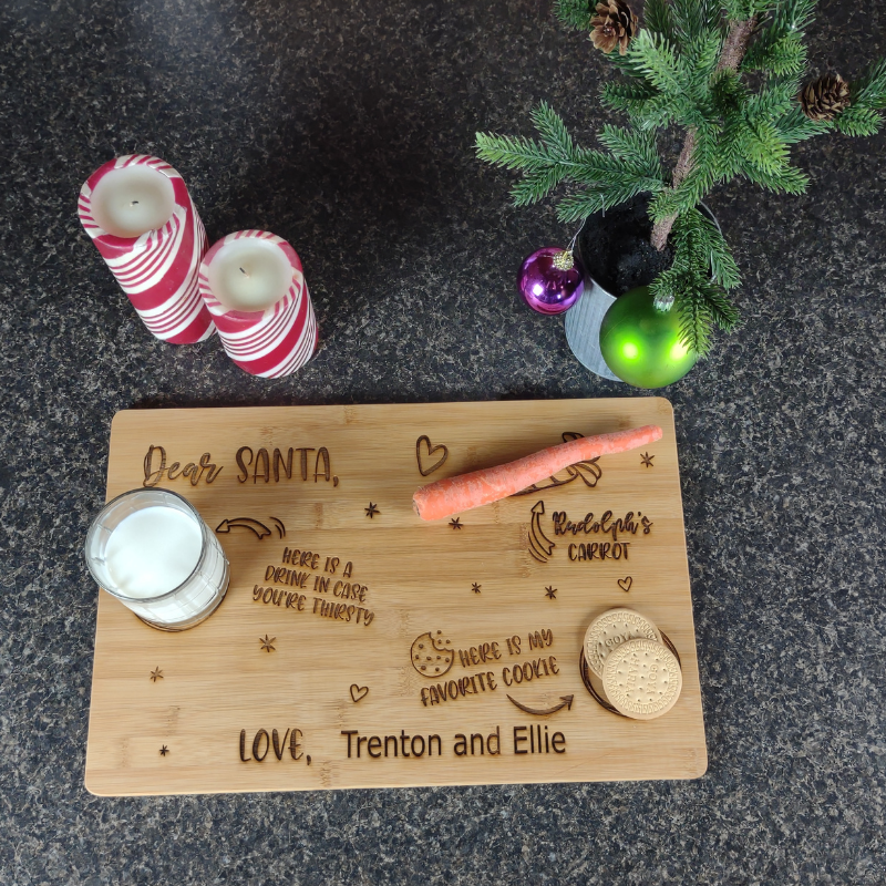 Personalized Dear Santa Cookies and Milk Board