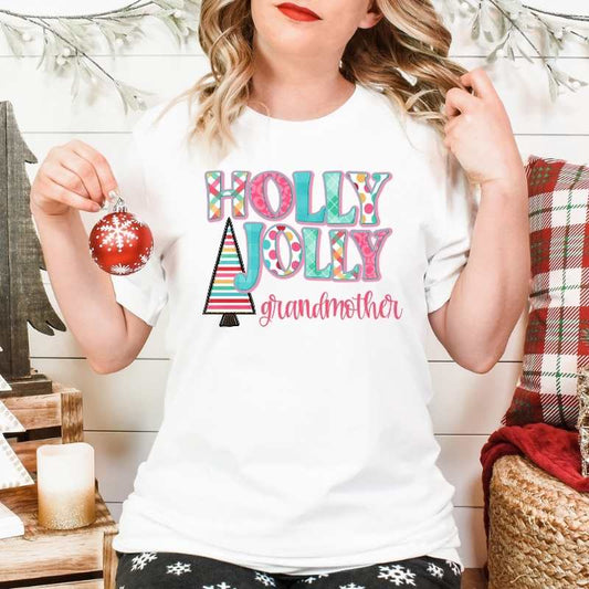 Holly Jolly Grandmother Short Sleeve Graphic Tee