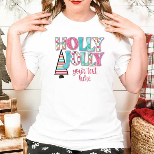 Holly Jolly Personalized Short Sleeve Graphic Tee