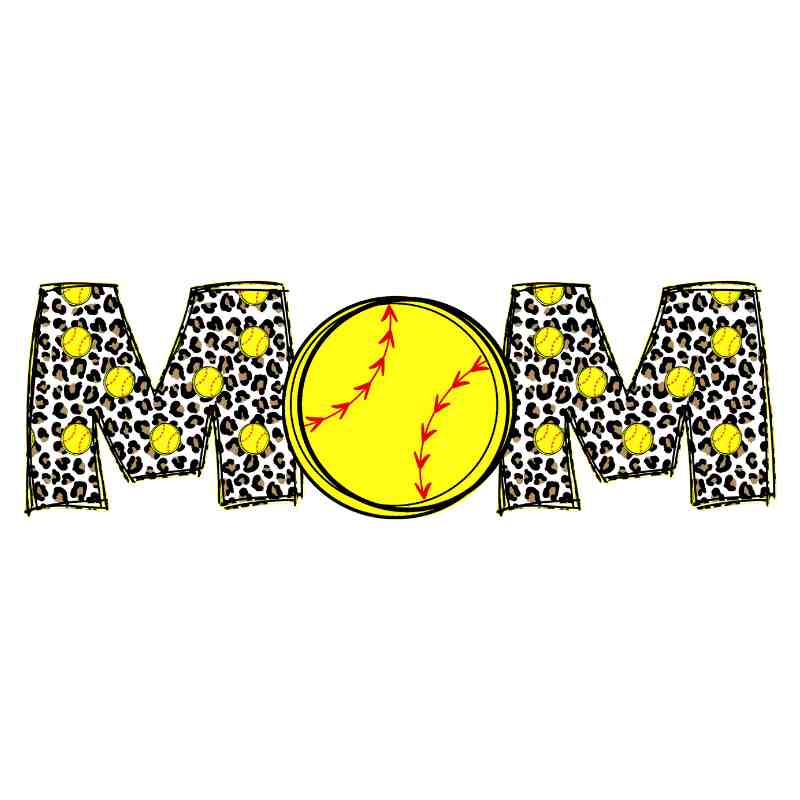 Leopard Softball Mom Graphic Tee